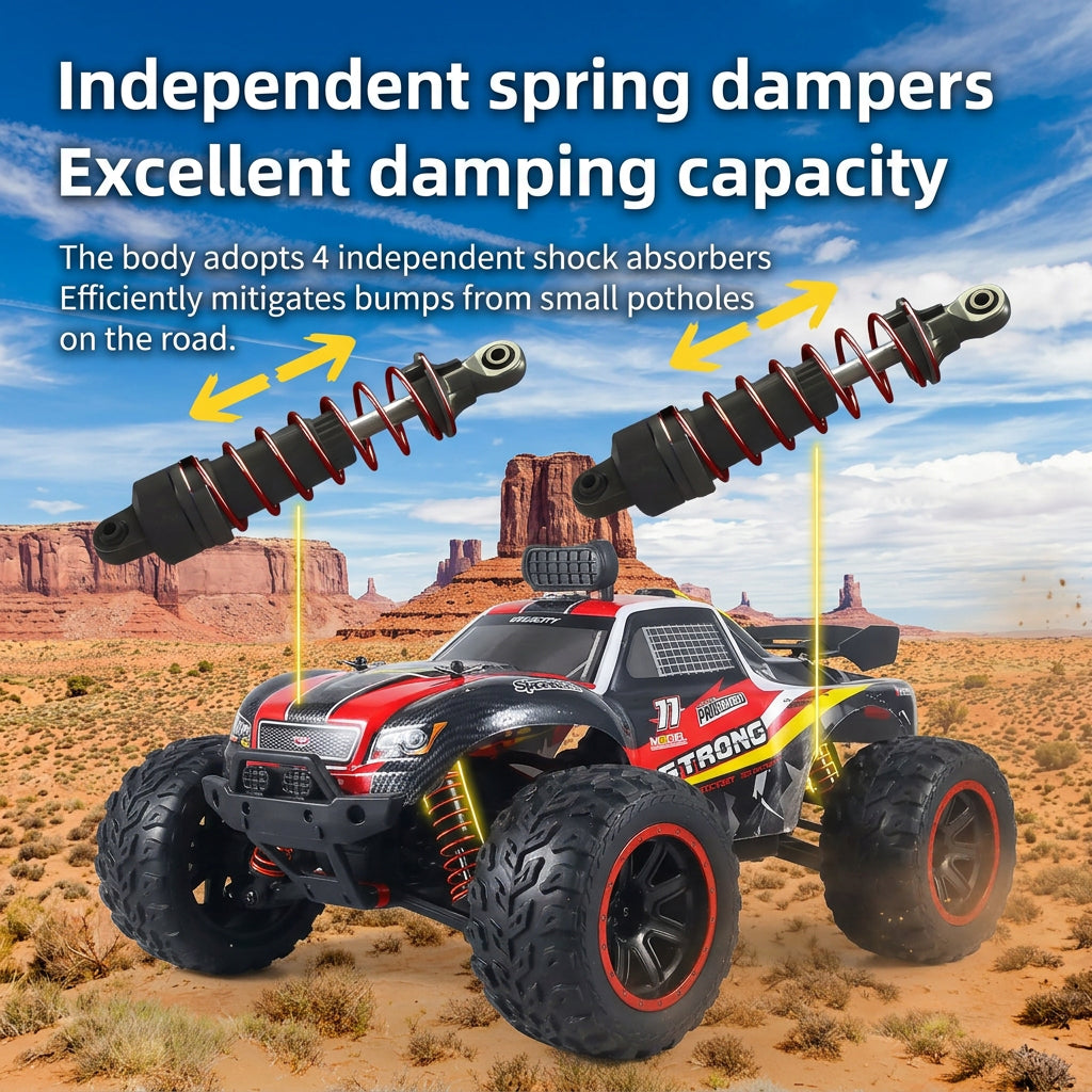 RC climbing car with built-in lights for indoor