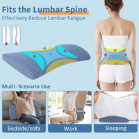 Waist support pillow with removable fabric cover for easy cleaning