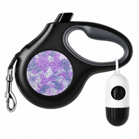 Retractable pet leash with poop bags and dispenser