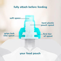 Reusable pouch spout for baby, spill-proof feeding accessory.