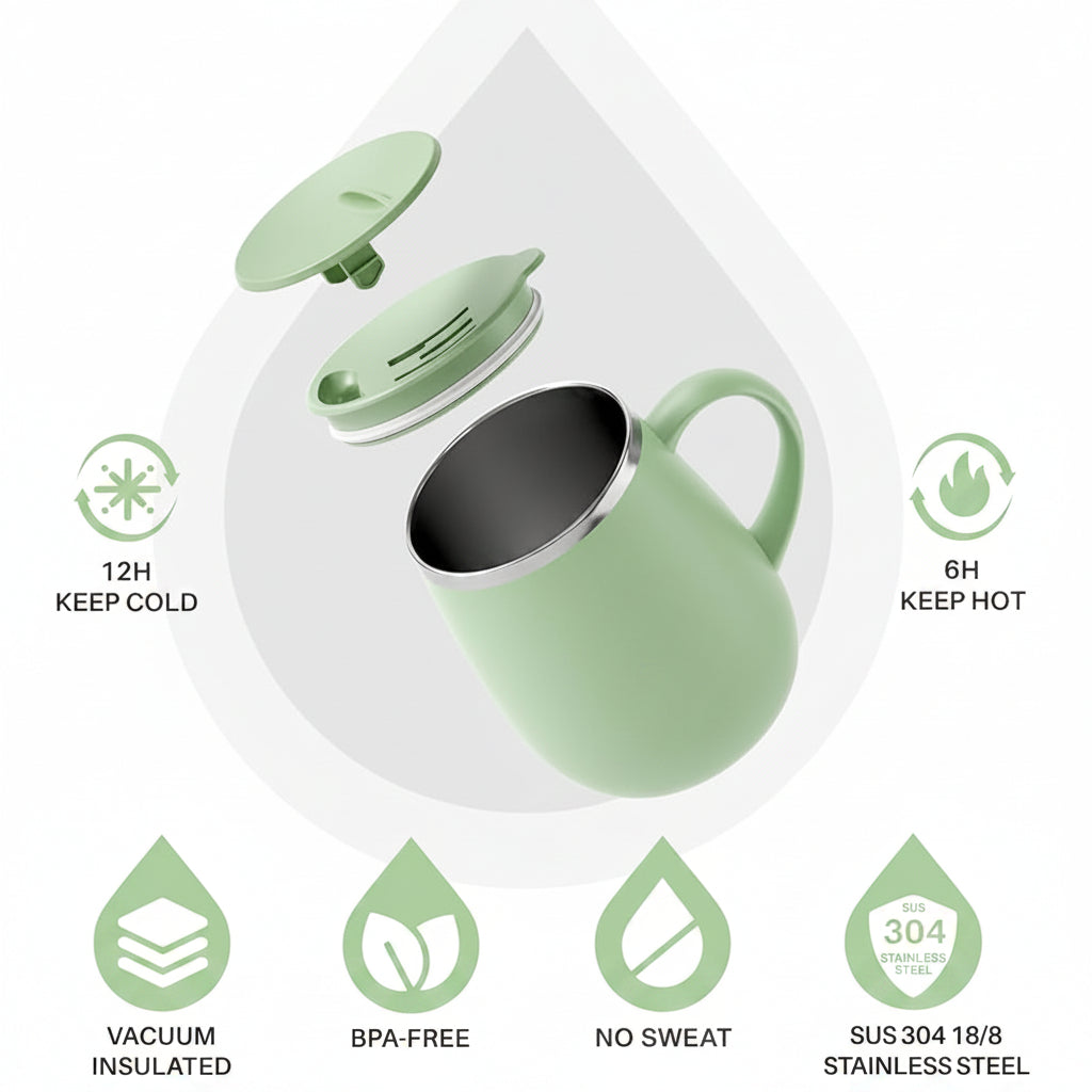 Thermal Beverage Cup for Tea, Coffee and Water