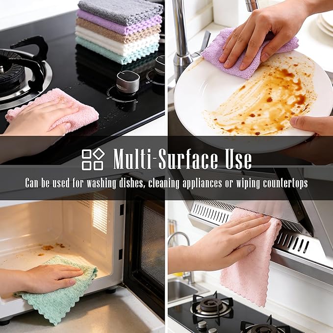 Soft reusable kitchen towels for wiping counters dishes and surfaces