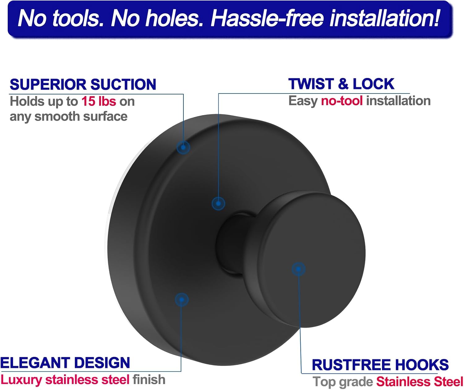 Reusable Bathroom Suction Hooks