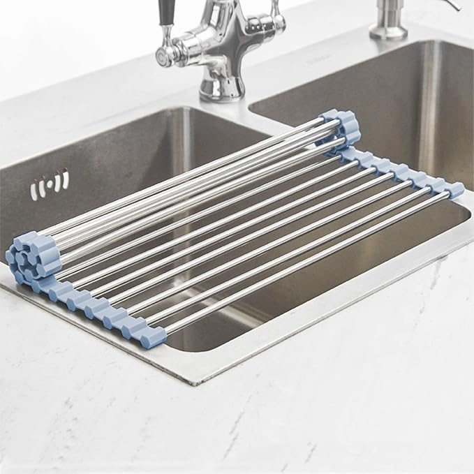 Multipurpose Sink Drying Rack for Dishes, Utensils and Food Prep