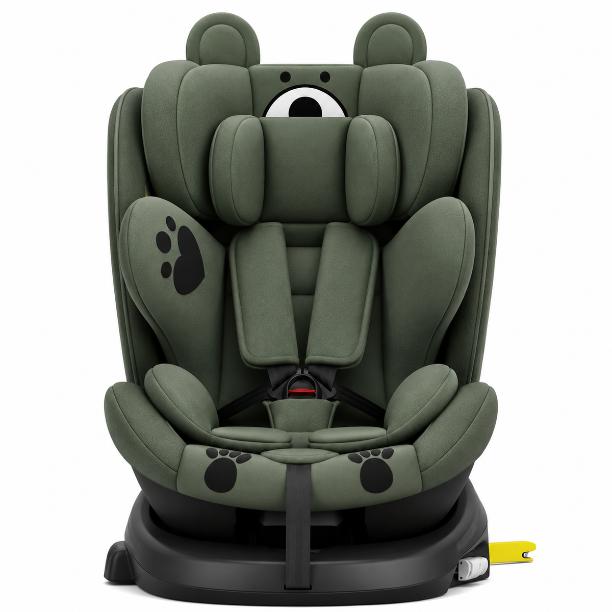 Child car seat with integrated rotating base