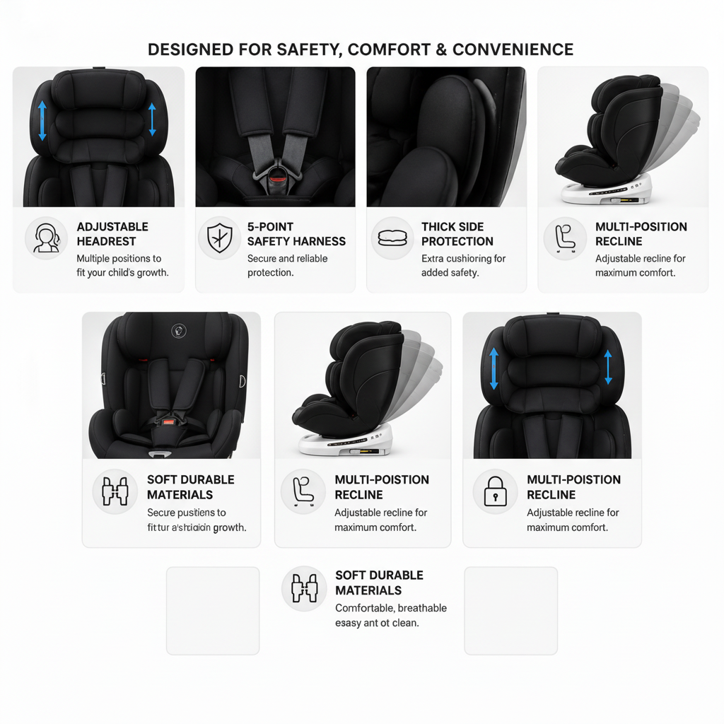 Child car seat with integrated rotating base design