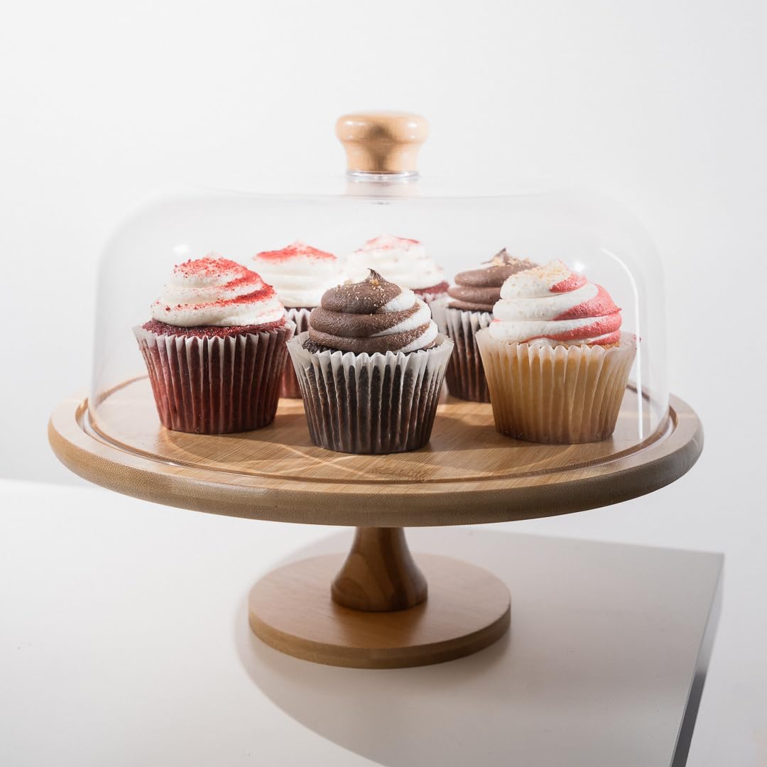 Cake Display Stand with Protective Dome