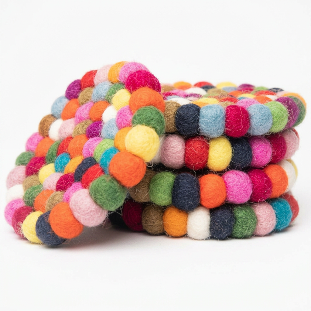Handmade Rainbow Drink Coasters Set of 5