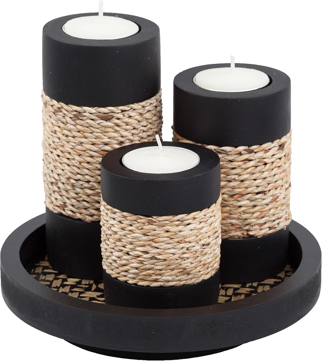Farmhouse Black Candle Holder Centerpiece Décor