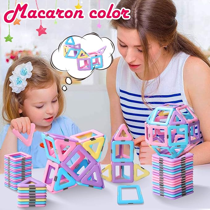 STEM educational toy for kids with magnetic building blocks