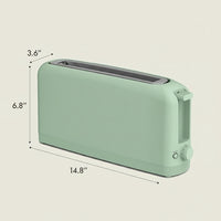 sea glass toaster with reheat button for warming previously toasted bread