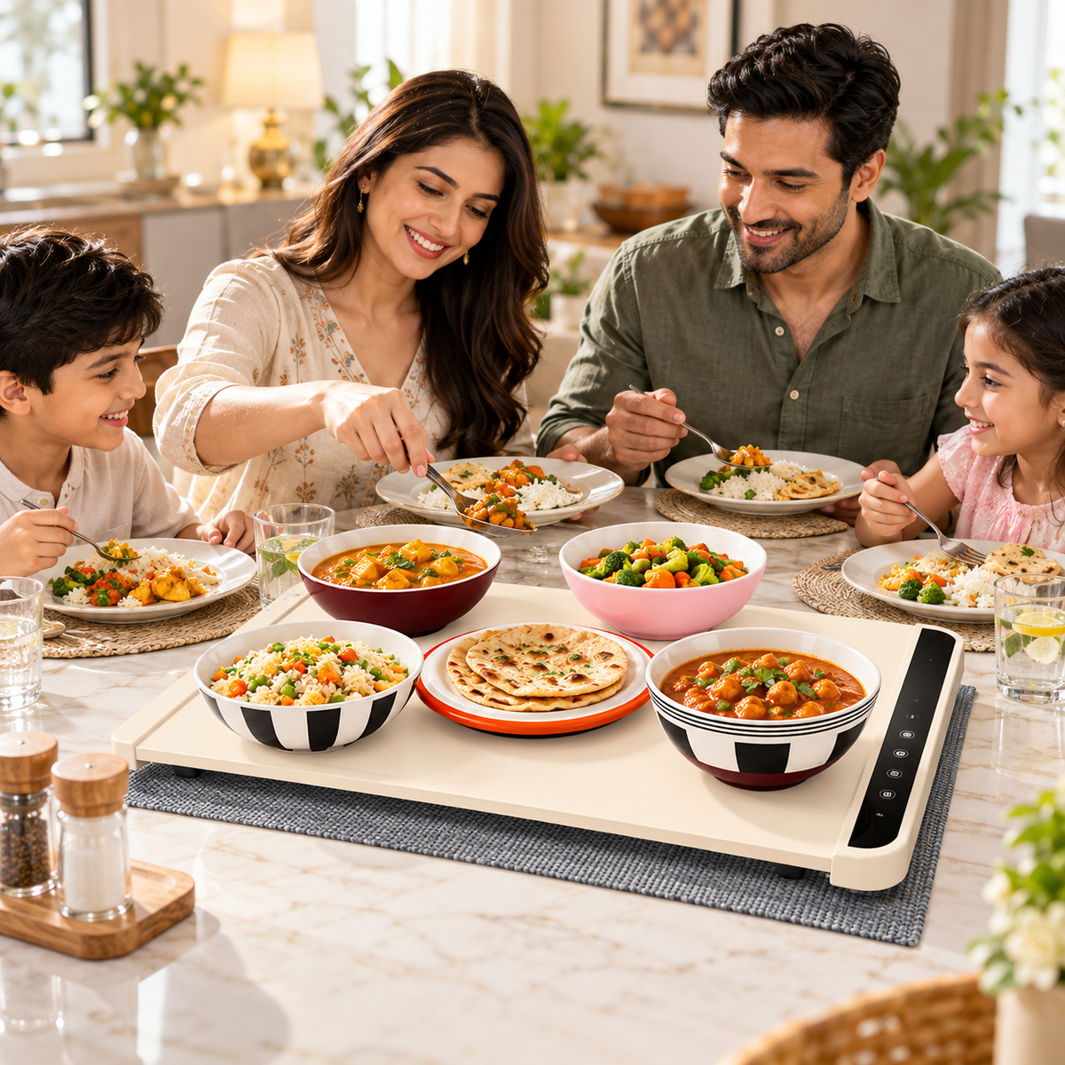 Decorative 5-piece serving bowl set for family meals and side dishes