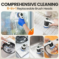 Rotating cleaning brush for shower and tile surfaces