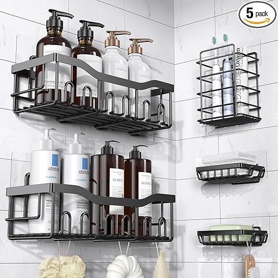 Stainless Steel Shower Caddy No Drill Set