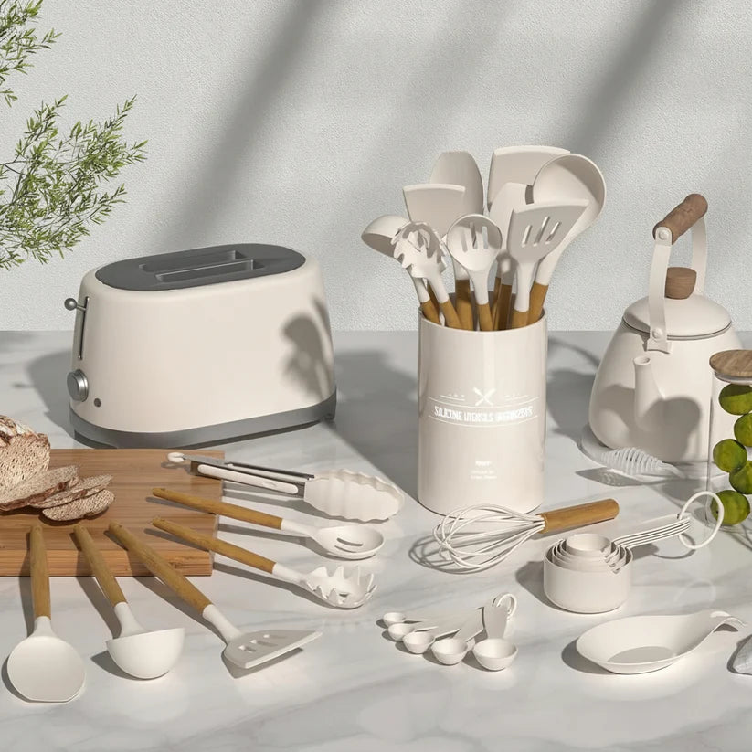 33 Piece Silicone Kitchen Utensil Set With Holder