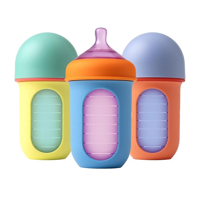 Silicone Baby Bottle Front View - 150 ml, Transparent, Eco-Friendly