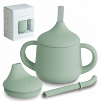 Silicone baby sippy cups 3 stages, training cup set for babies and toddlers.