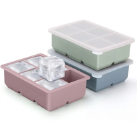 Large Silicone Ice Cube Tray with Lid for Whiskey