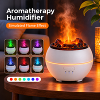 Automatic Aroma Spray Humidifier with Decorative Flame Effect