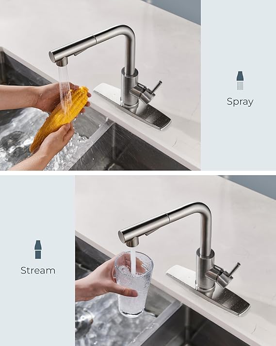 Pull Down Sprayer Faucet for Farmhouse Kitchen Bar and RV Sink