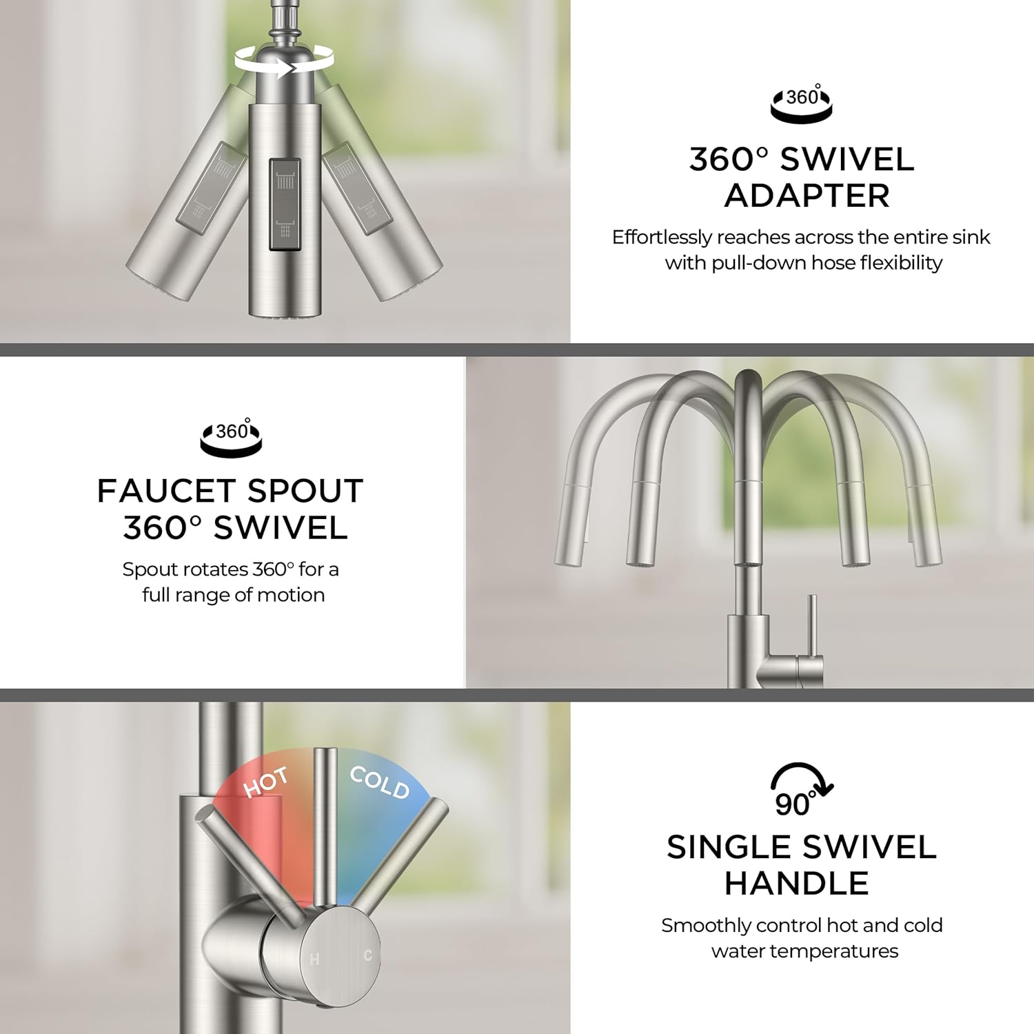 High Arc Pull Down Sprayer Faucet for Farmhouse and Outdoor Sink