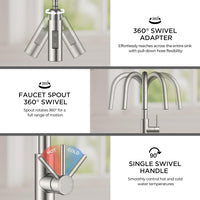 High Arc Pull Down Sprayer Faucet for Farmhouse and Outdoor Sink