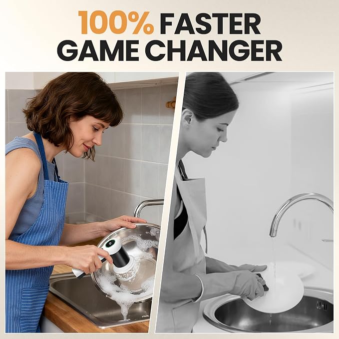 Electric cleaning brush with six replaceable brush heads