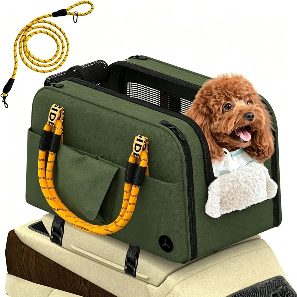 Small dog car seat with soft cushion for vehicle travel
