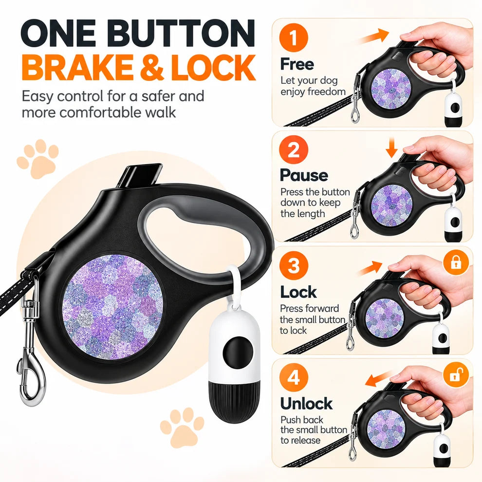 Portable dog water bottle included in walking accessory bundle