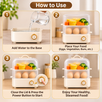 Electric Bun and Egg Steamer for Home Kitchen