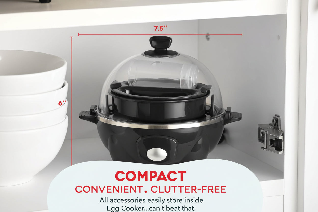 small electric egg cooker for compact kitchen counters