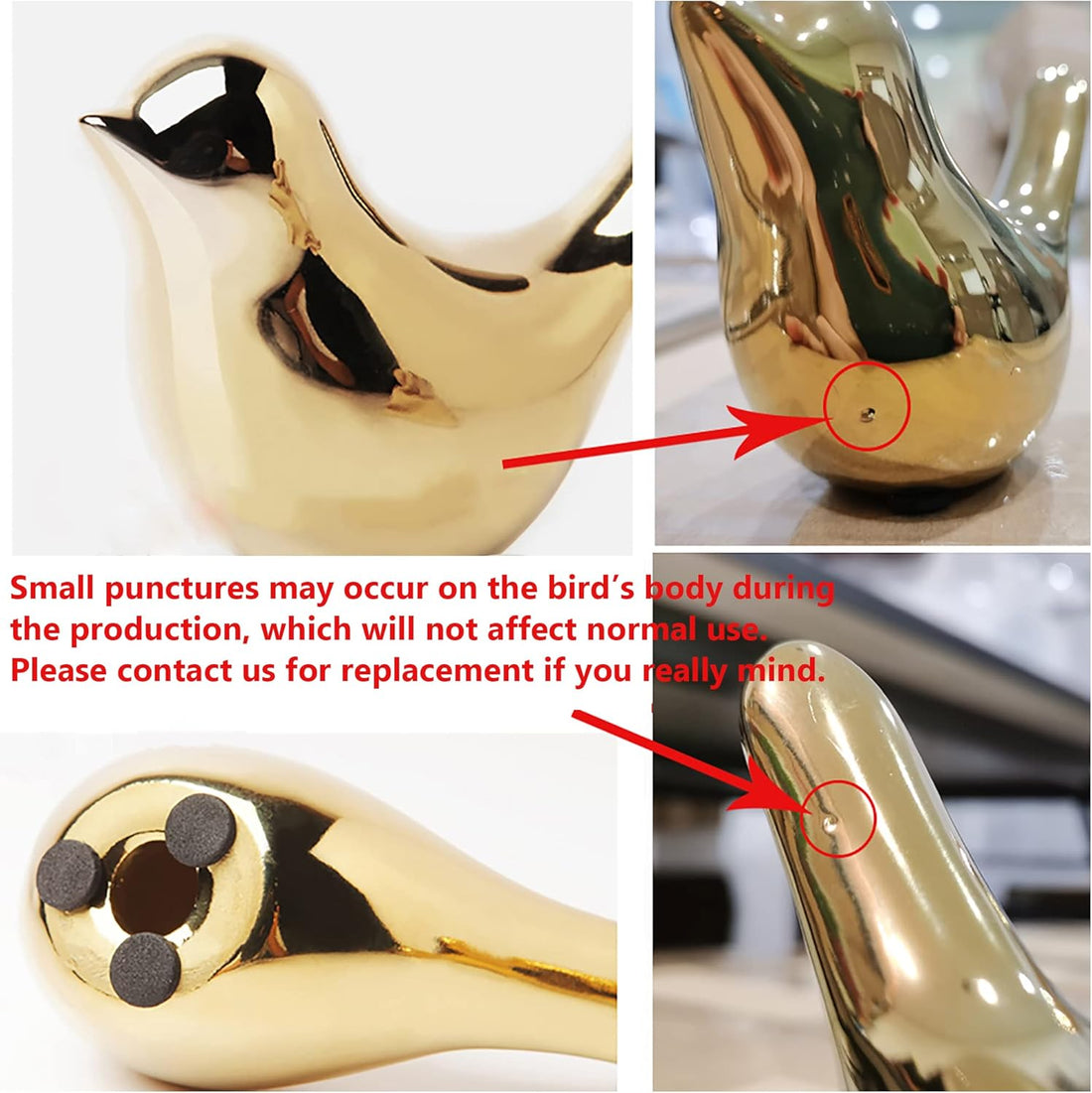 Gold Bird Ornaments