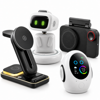 Smart AI desktop companion bundle with Bluetooth speaker and wireless charging stands