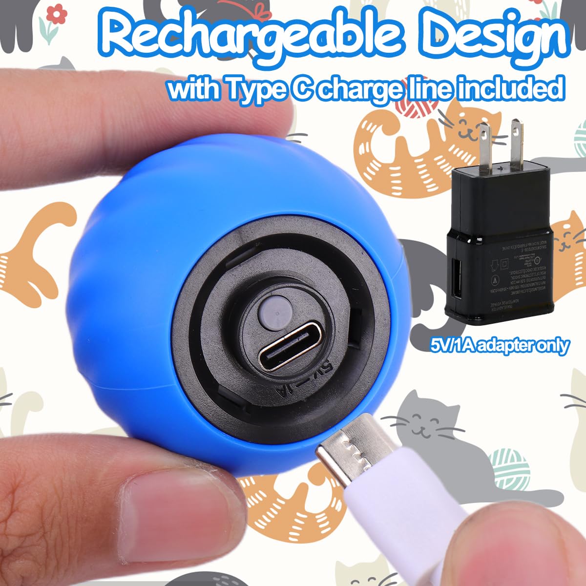 Smart Cat Toy Ball With Automatic Rolling Design