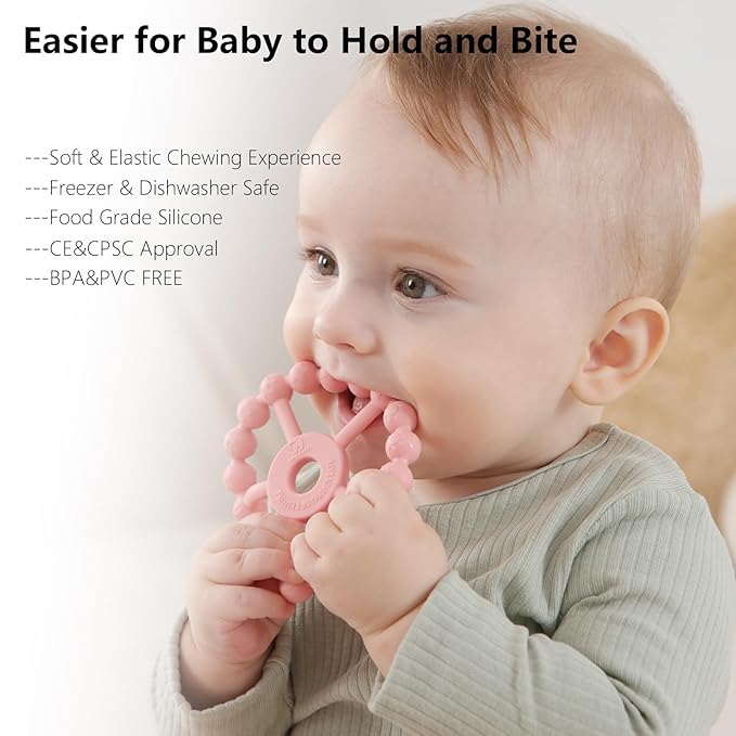 Soft baby chew toys for sore gums and teething comfort