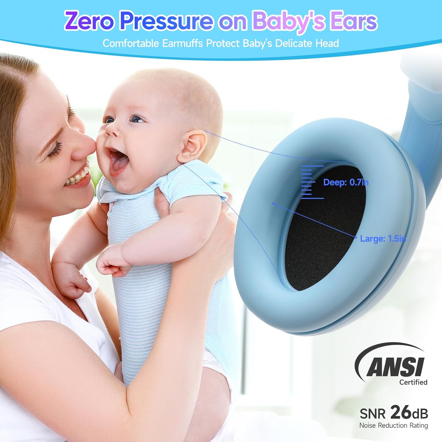 Soft baby headphones for comfort and noise reduction