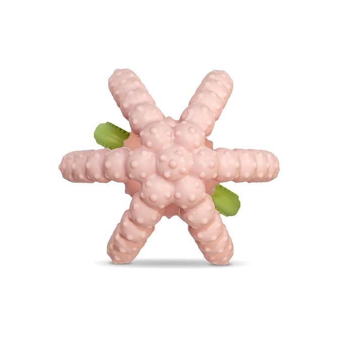 Soft silicone baby teether for gum relief