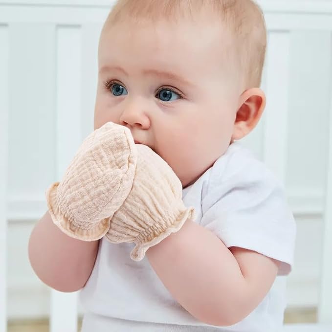 Soft Cotton Muslin Mittens for Newborn Hand Protection