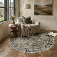 Soft low pile circle rug for kitchen floor decoration