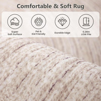 Soft low pile circle rug for bedroom decor