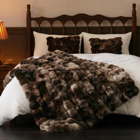 Thick Cozy Faux Fur Throw Blanket for Winter Couch Comfort