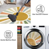 Washable rainbow carpet rug for dorm room