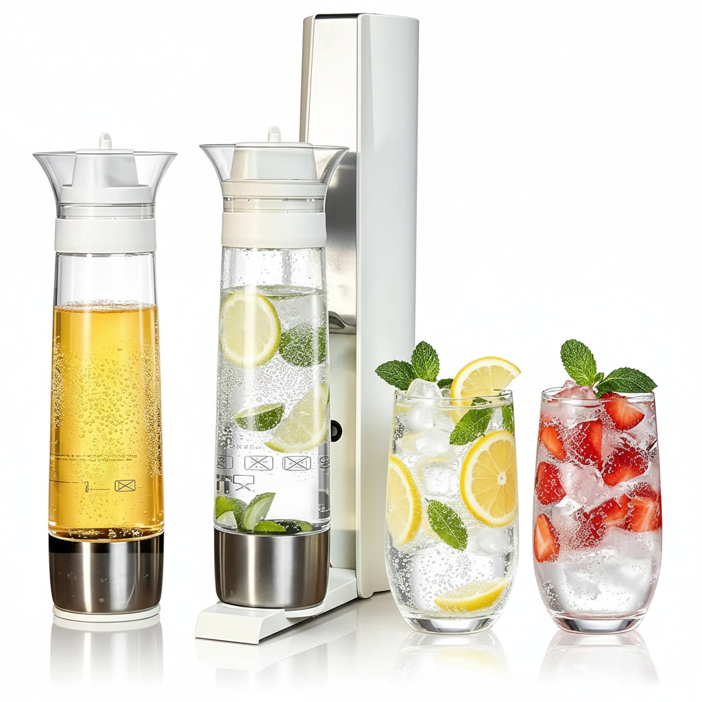 Compact Soda Water Maker with Space Saving Foldable Base