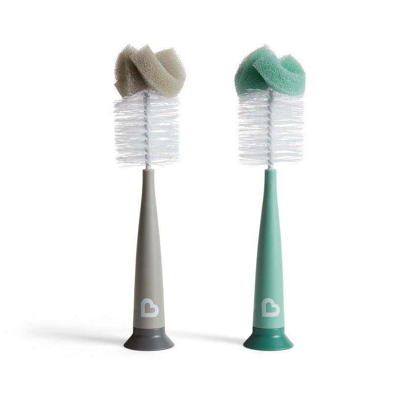 Sponge bottle brush, soft and effective for cleaning baby bottles, water bottles, and jars.