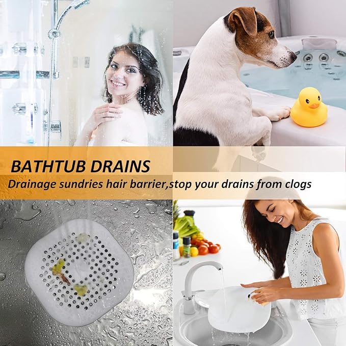 Square Drain Hair Catcher for Bathtub and Sink