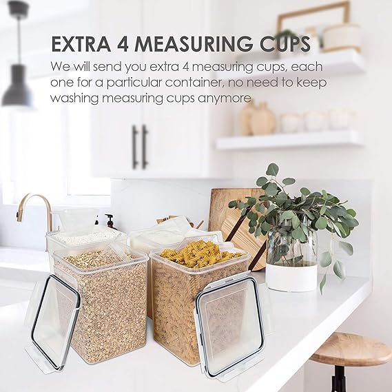 Large plastic airtight containers for kitchen organization