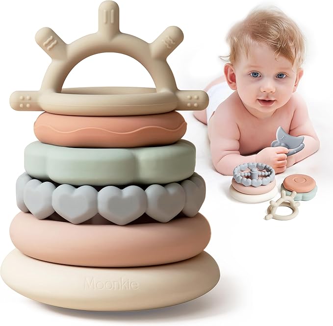 Stacking ring toys for babies educational rainbow stacker toy