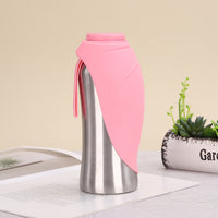 Stainless steel pet travel water cup for dogs and cats outdoor use