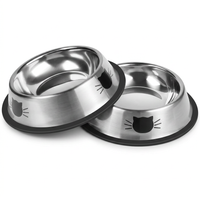 Stainless steel cat bowl non slip pet feeding dish small size