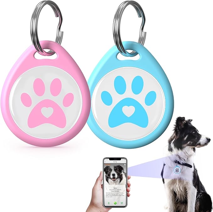Stainless steel bone pet ID tag with claw print detail